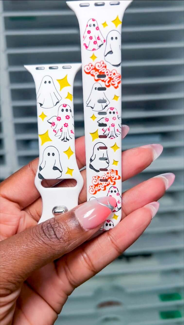 Apple Watch Band Spooky Season Halloween Ghost Silicone Strap